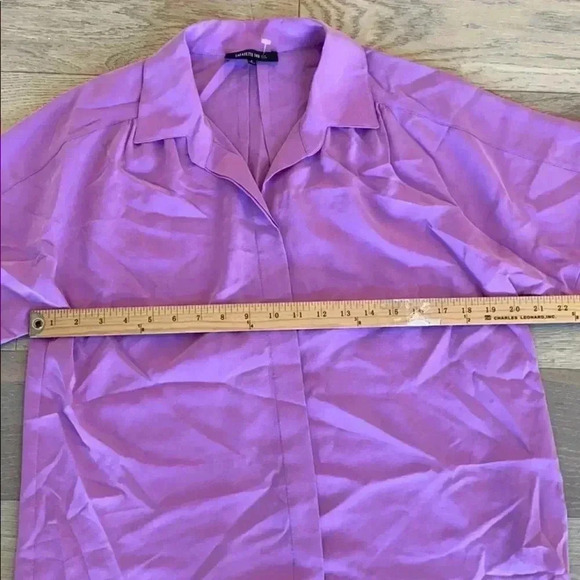 Lafayette148 100% silk button down small pink - Picture 4 of 6